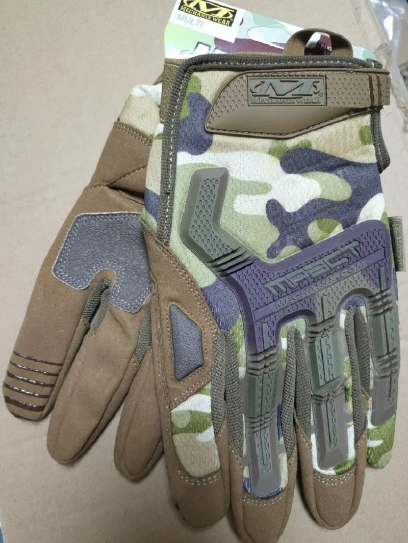 Outdoor Tactical Gloves Wear Resistant All-finger CP Camouflage Mountaineering Protection, Fitness Riding, Anti-Slip