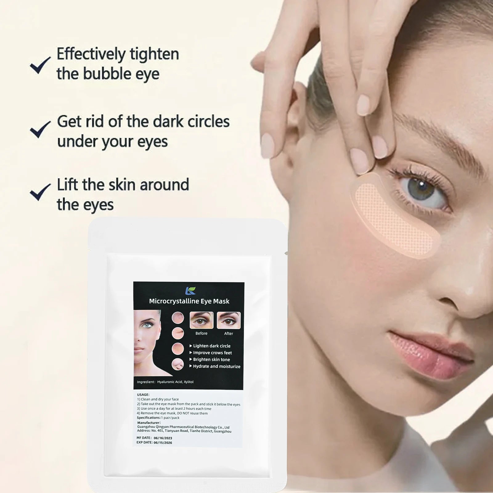 Micro-needle Eye Patch Hyaluronic Acid Anti-wrinkle Eye Mask Fine Lines Remove Moisturizing Eye Mask