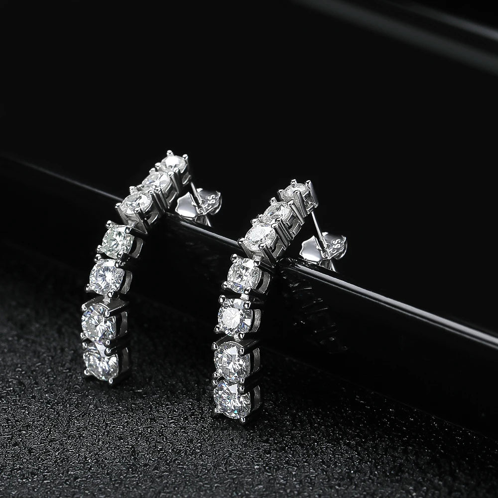 D VVS1 Moissanite Pandent Earrings for Woman Wedding Jewely with GRA s925 Sterling Sliver Plated 18k White Gold Earring