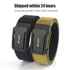 New Military Belt for Men Sturdy Nylon Metal Automatic Buckle Police Duty Belt Tactical Outdoor Girdle IPSC Accessories