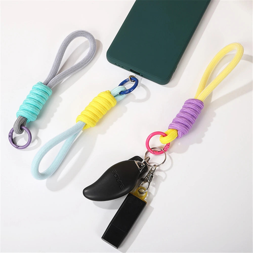 Creative Braided Lanyard Keychain For Phone Case Women Anti Lost Knot Rope Strap Car Key Chains Diy Accessories Fashion Keyring