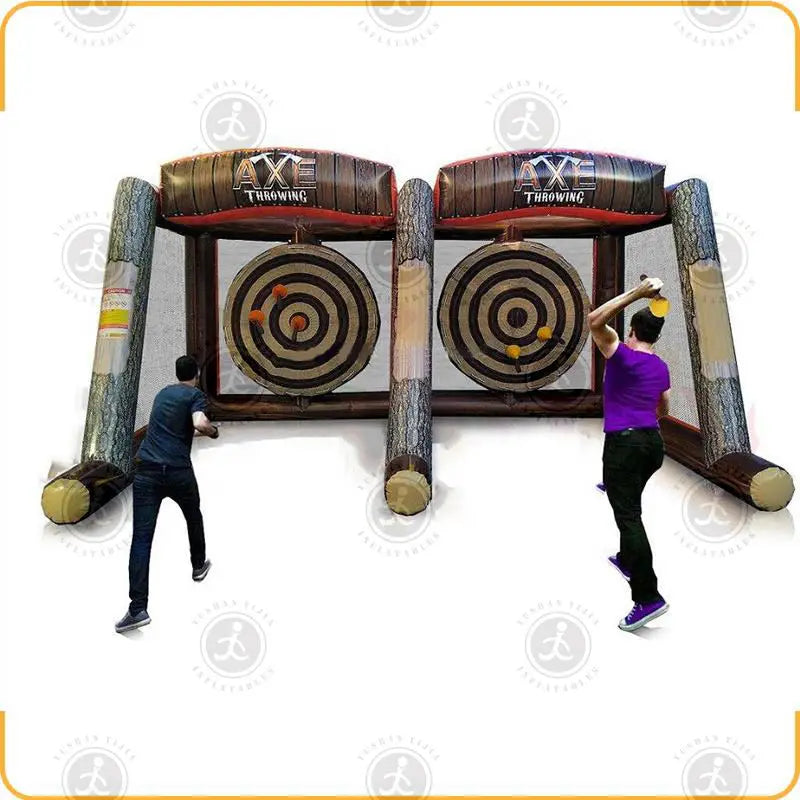 2 Players Carnival Inflatable Axe Throwing Game Inflatable Soccer Dart Shooting Sticky Game Board Sports Games Interactive Party