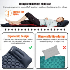 PACOONE Outdoor Camping Sleeping Pad Folding Sleep Mat Beach  Inflat Mattress with Pillows Ultralight Air Mat Travel Hiking New