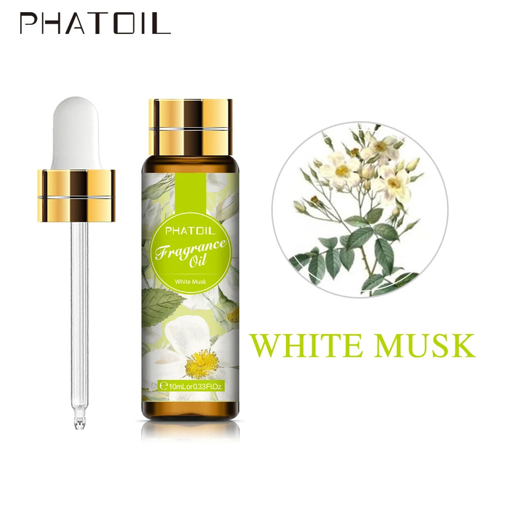 PHATOIL 10ml Fragrance Oil for Diffuser Soap Candle Aroma Making Magnolia Coffee Sea Breeze Baby Powder Palmarosa  Fresh Linen