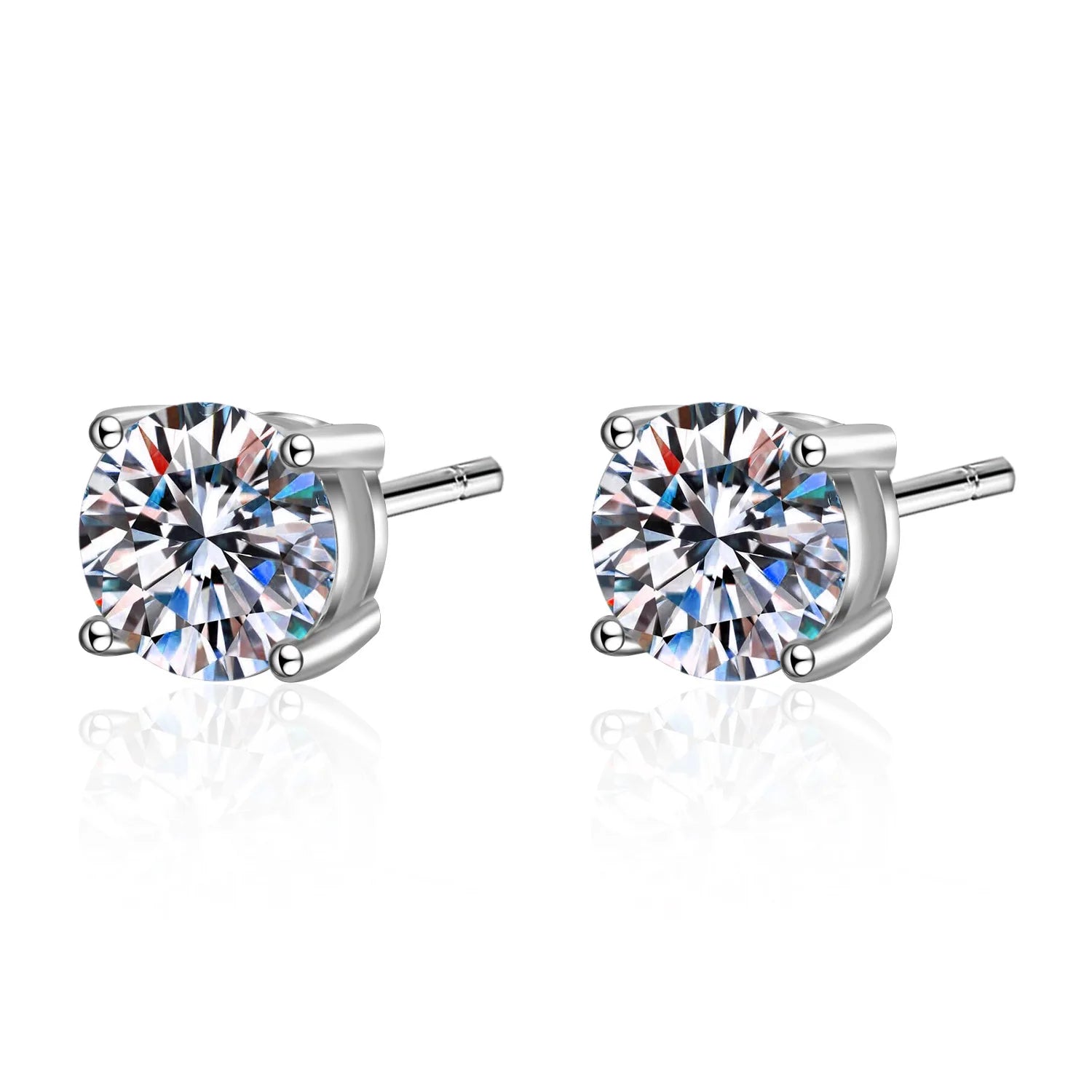 2.0ct Moissanite Earrings for Women Lab Grown Diamond Ear Studs 925 Sterling Silver Fine Jewelry Gift