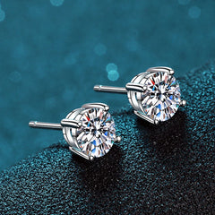 2.0ct Moissanite Earrings for Women Lab Grown Diamond Ear Studs 925 Sterling Silver Fine Jewelry Gift