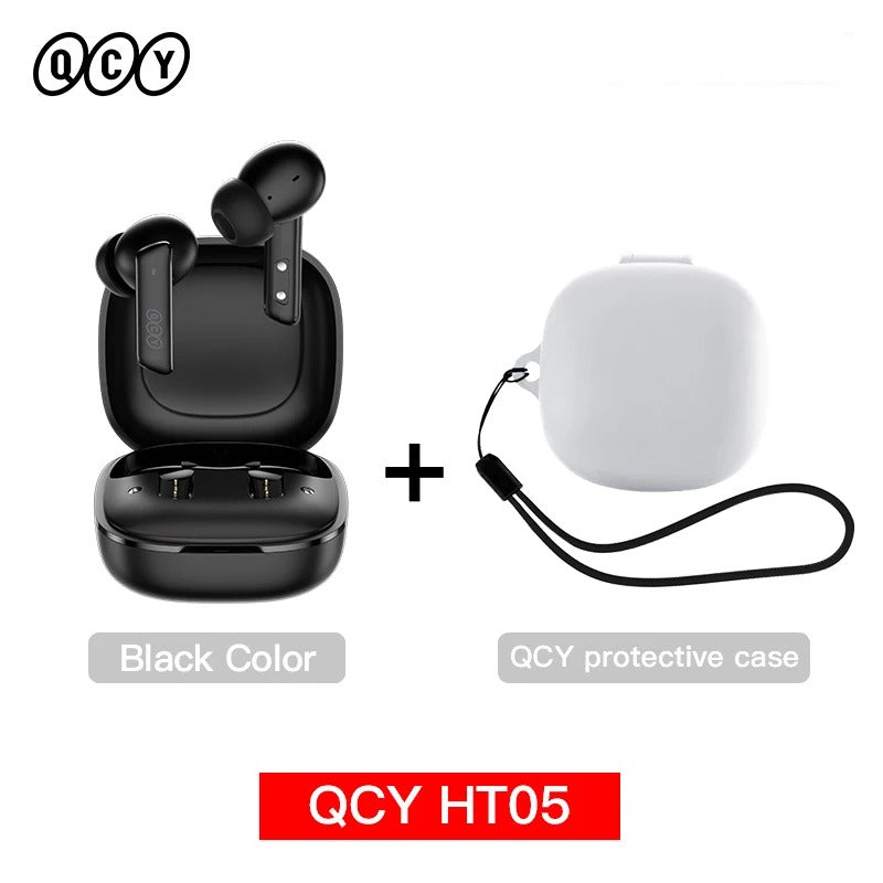 QCY HT05 ANC Wireless Earphone 40dB Noise Cancelling Bluetooth 5.2 Headphone 6 Mic ENC HD Call TWS Earbuds Transparency Mode