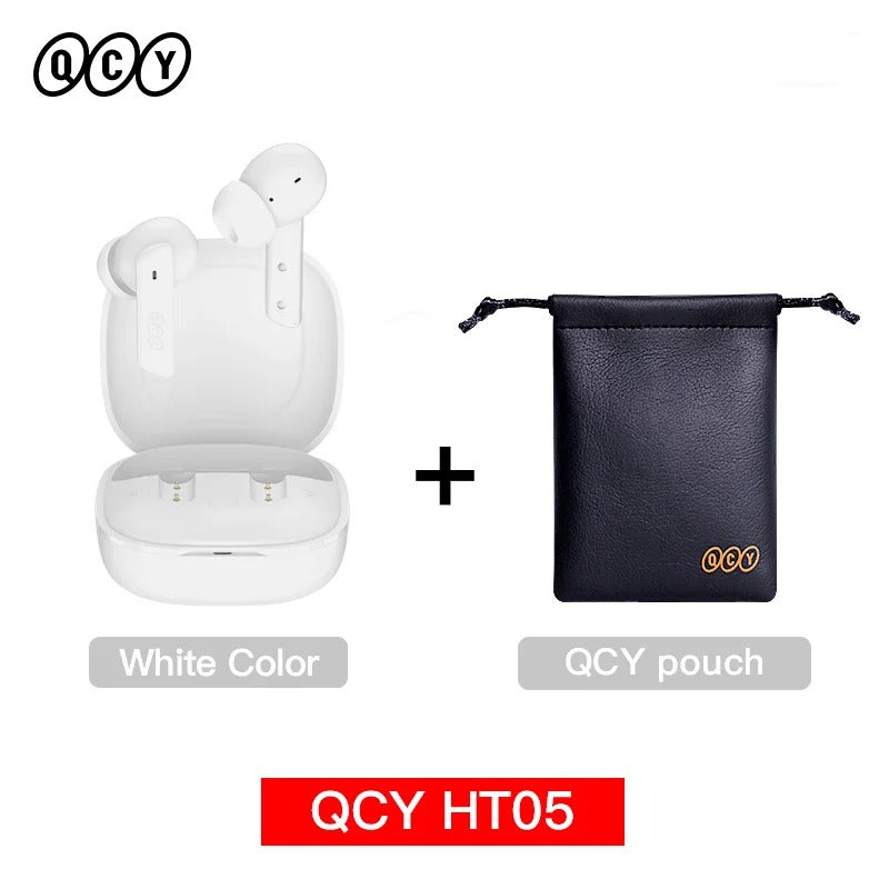 QCY HT05 ANC Wireless Earphone 40dB Noise Cancelling Bluetooth 5.2 Headphone 6 Mic ENC HD Call TWS Earbuds Transparency Mode