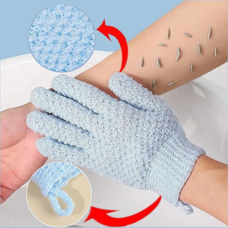 2pcsExfoliating Bath Gloves For Shower - Deep Exfoliating, Body Scrub Shower Scrubber, Shower Exfoliating Gloves For Women & Men