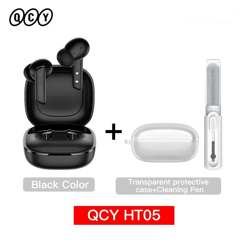 QCY HT05 ANC Wireless Earphone 40dB Noise Cancelling Bluetooth 5.2 Headphone 6 Mic ENC HD Call TWS Earbuds Transparency Mode