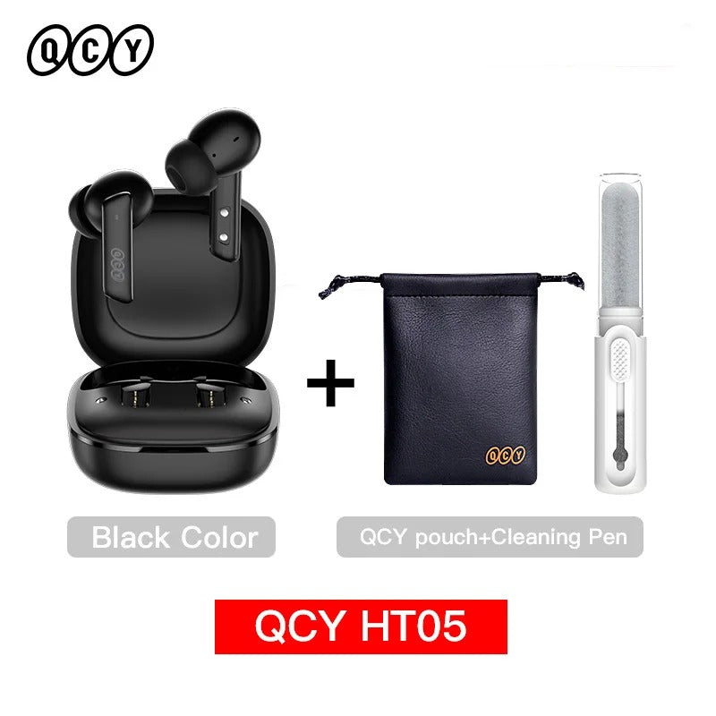 QCY HT05 ANC Wireless Earphone 40dB Noise Cancelling Bluetooth 5.2 Headphone 6 Mic ENC HD Call TWS Earbuds Transparency Mode