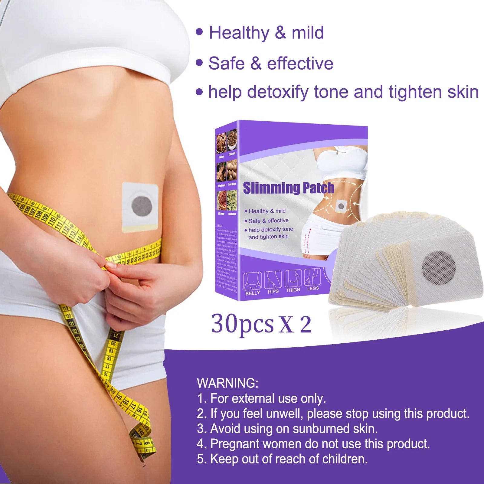 10/60 PCS Pack Slim Belly Patch Slimming Patch Weight Loss Sticker Slimming Patches Wormwood Slimming Stickers