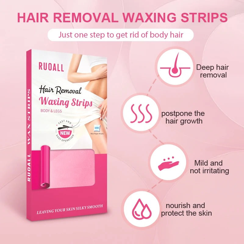 RUOALL Hair Removal Wax Strips 6pcs/40pcs Suitable for The Whole Body Four Flavor Types Hair Removal Wax Strip DoubleSided