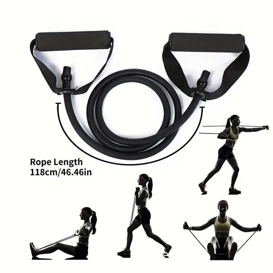 1pc 4-Level Resistance Bands with Handles for Home Workouts and Strength Training - Perfect for Yoga, Pilates,and fitness equipm