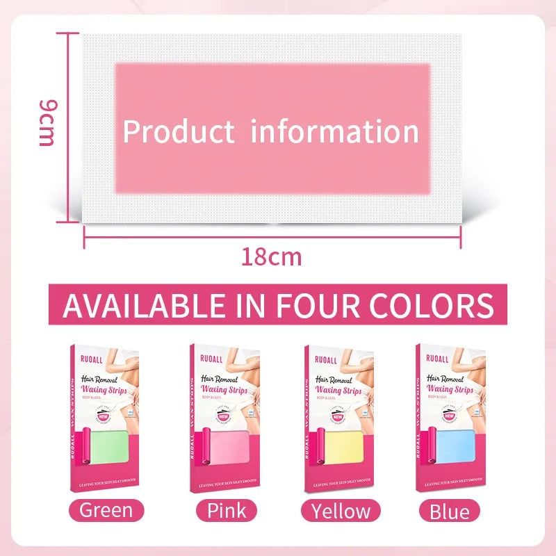 RUOALL Hair Removal Wax Strips 6pcs/40pcs Suitable for The Whole Body Four Flavor Types Hair Removal Wax Strip DoubleSided