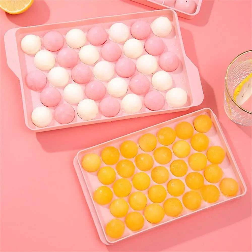 3D Round Ice Cube Tray with Lid Plastic Diamond Style Ice Mold Refrigerator Spherical DIY Moulds Ice Ball Maker Kitchen Tools