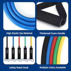 11 Pcs/Set TPE Resistance Band Set Fitness Band Pull Rope Elastic Training Band Handles Carry Bag Legs Ankle Straps