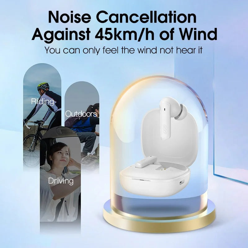 QCY HT05 ANC Wireless Earphone 40dB Noise Cancelling Bluetooth 5.2 Headphone 6 Mic ENC HD Call TWS Earbuds Transparency Mode