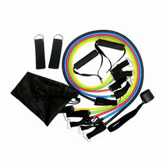 11 Pcs/Set TPE Resistance Band Set Fitness Band Pull Rope Elastic Training Band Handles Carry Bag Legs Ankle Straps