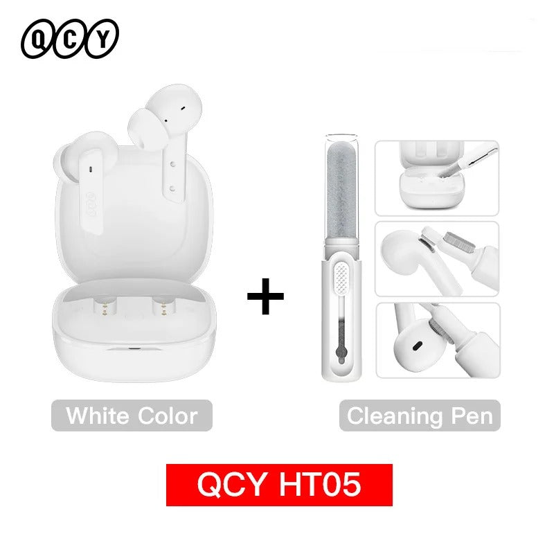 QCY HT05 ANC Wireless Earphone 40dB Noise Cancelling Bluetooth 5.2 Headphone 6 Mic ENC HD Call TWS Earbuds Transparency Mode