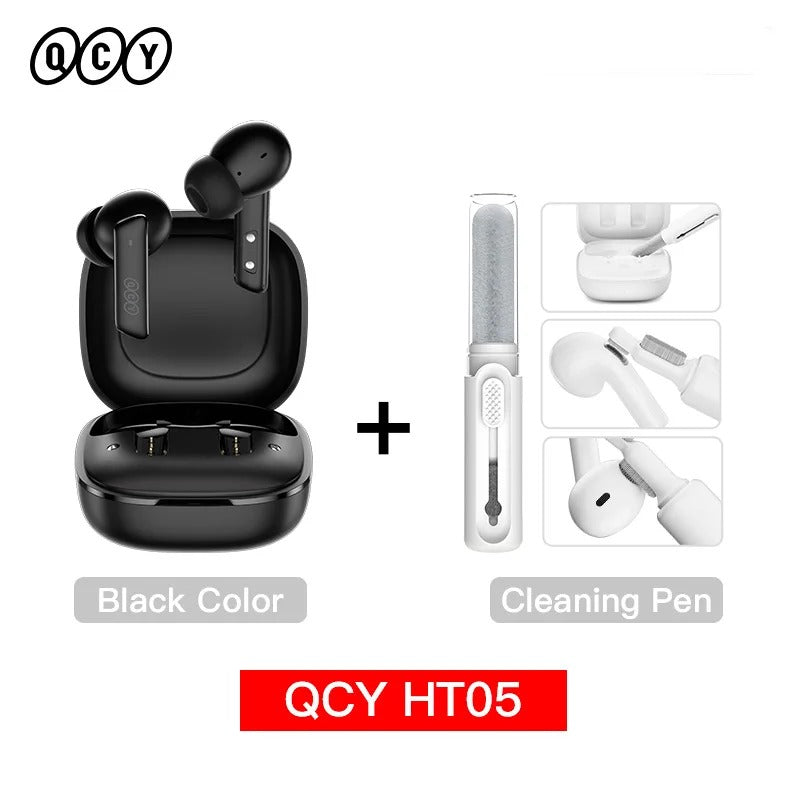 QCY HT05 ANC Wireless Earphone 40dB Noise Cancelling Bluetooth 5.2 Headphone 6 Mic ENC HD Call TWS Earbuds Transparency Mode