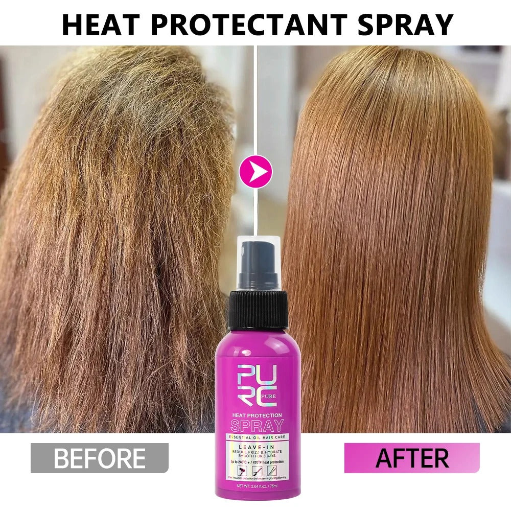 PURC Heat Protection Spray Coconut Oil Smooth Heat Protect Spray Leave-in Heat Primer Thermal Treatment Professional Hair Care